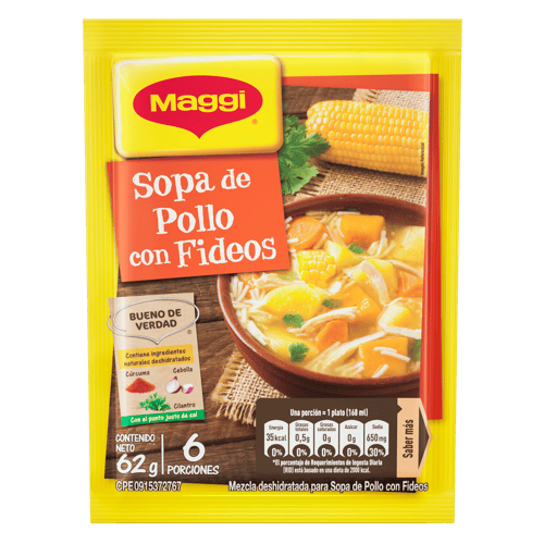 Sopas : MAGGI® Sopa de Pollo con Fideos Display 744 g